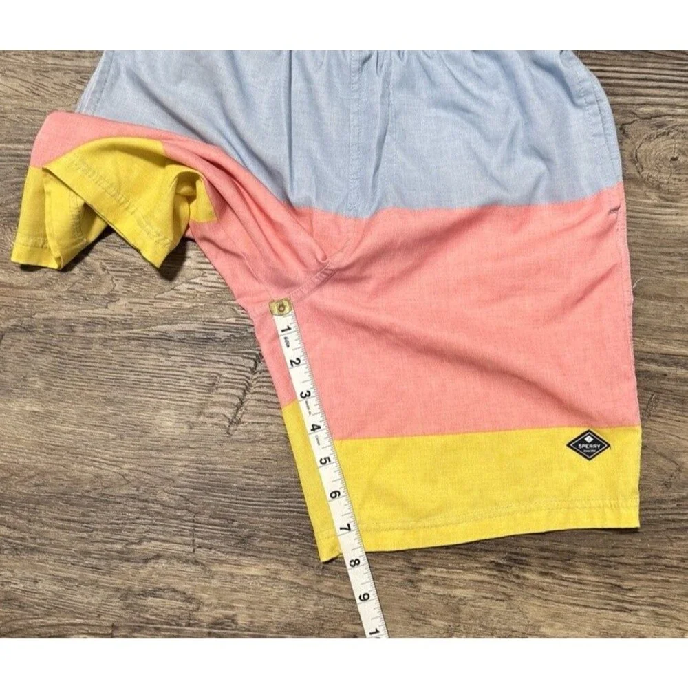 Boy's, Sperry Swimsuit/Trunks, Color block Bright Colors and Logo, Size: L 14-16